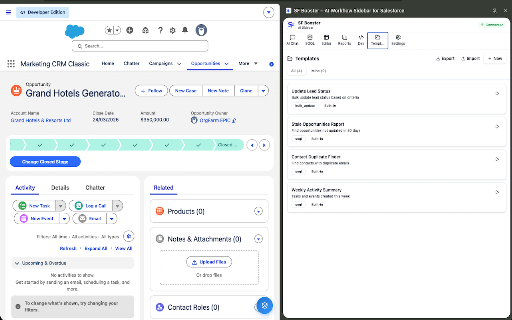 SF Booster – AI Workflow Sidebar for Salesforce screenshot 1