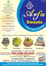 New Arfa Sweets (opp Jama Masjid) menu 1