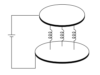 Potential difference across capacitor