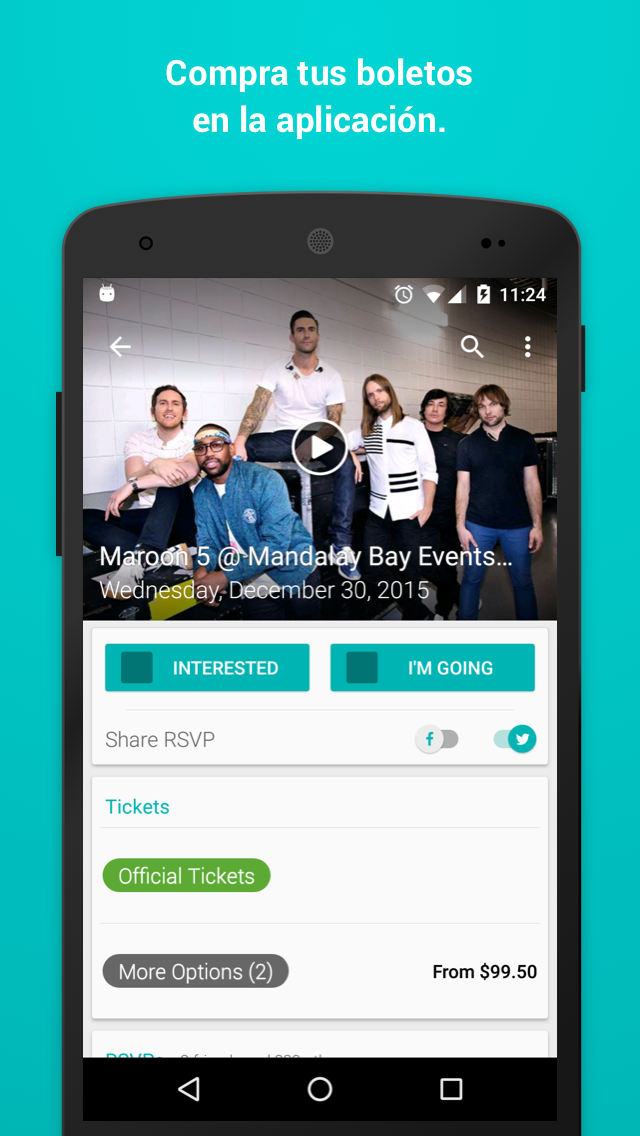 Android application Bandsintown Concerts screenshort