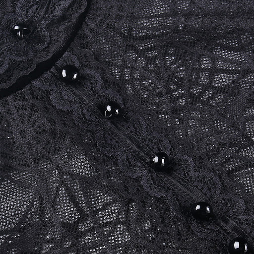 Title 14, Lady Sexy Slim Fit Lace See-through Top. Enhanc...