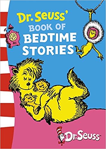 A Foona-Lagoona Bamboona swings from a vine on the cover of 'Dr. Seuss' Book of Bedtime Stories'.