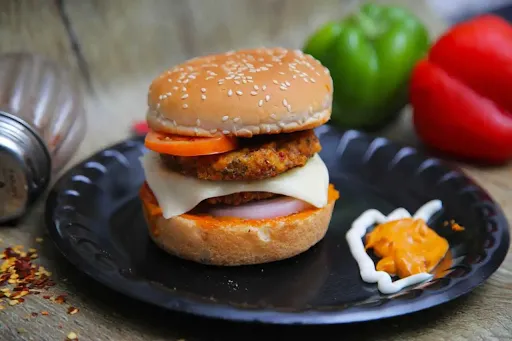 Geeta Colony Special Tikki Burger With Peri Peri Seasoning