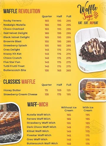 Waffle Saga menu 