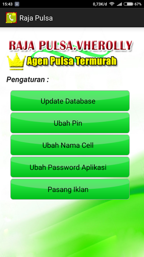 Android application Raja Pulsa screenshort