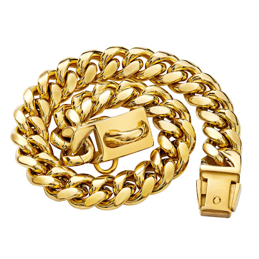 Title 5, 14mm Pet Dog Collar Stainless Steel Cuban Chain...