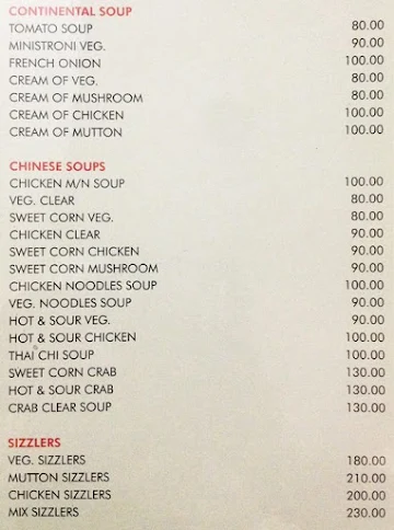 Park View Restaurant menu 