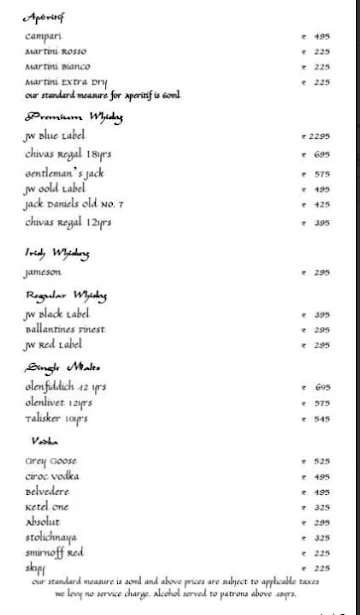 Anjum - Fairmont Jaipur menu 