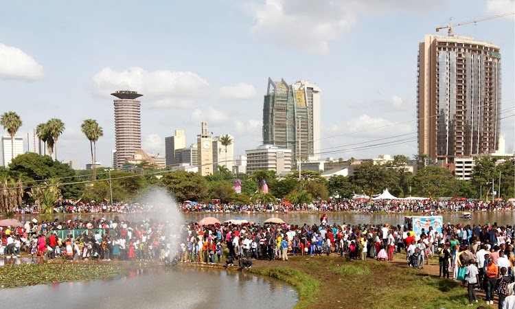 Kenyans gather at the Uhuru Park grounds, Nairobi, during a past Christmas Day celebrations. FILE