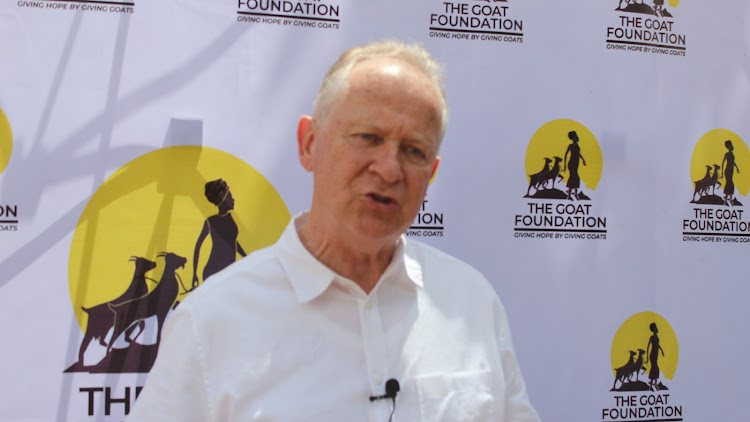 Steve Down, the CEO of the Goat Foundation and Financially Fit company in Kitui town on Saturday.