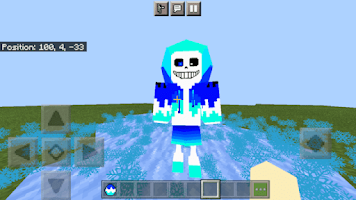 Sans undertale in the world of minecraft