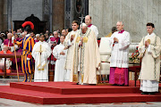 Pope Francis leads the Mass to mark the World Day of Peace in St. Peter's Basilica at the Vatican, January 1, 2023. 