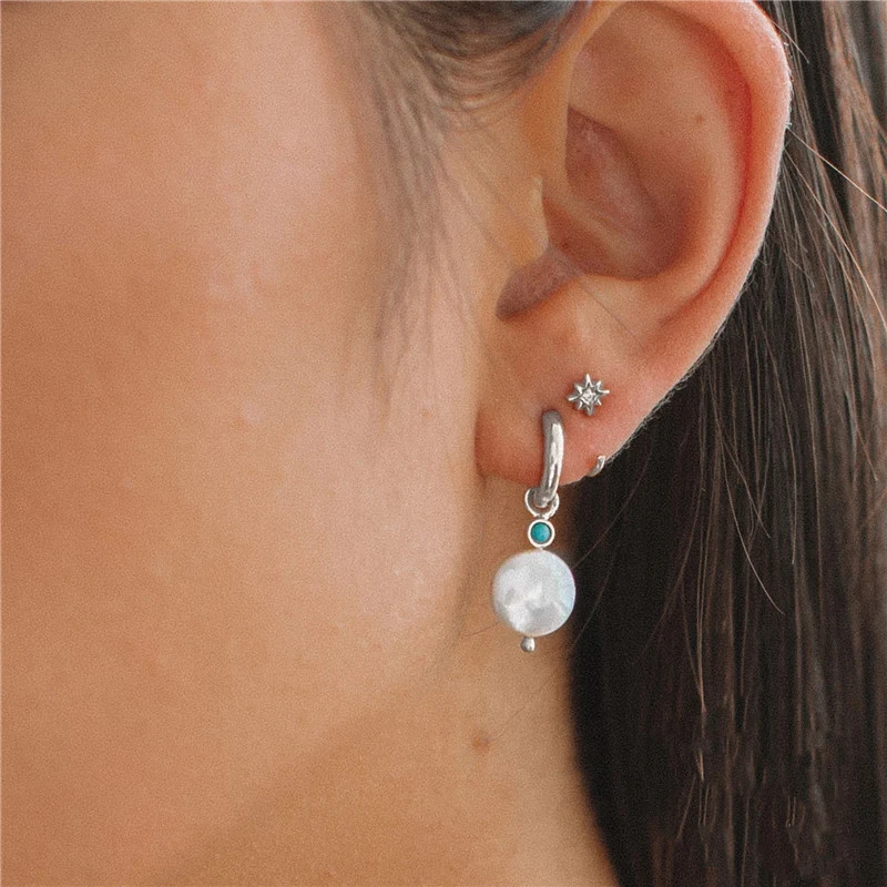 S925 Sterling Zilveren Oorhangers met Barokparels en Opening