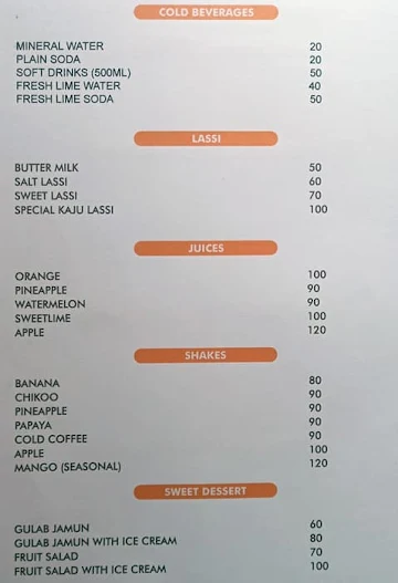 Sunrise Foods menu 