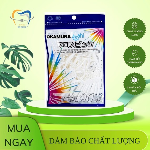 Tăm Chỉ Kẻ Răng Nha Khoa Chất Lượng Nhật Bản Okamura Bịch 90 Cây