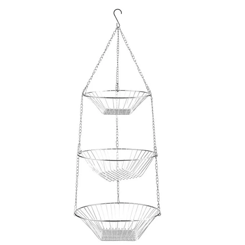 Cesta suspensa dobrável para armazenamento de frutas e vegetais Mantenha sua cozinha organizada e os alimentos frescos com esta solução prática.