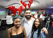 Yanga Sobetwa, Craig Lucas and Paxton Fielies get into the Christmas spirit on December 13 2018.