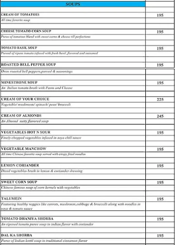 Horizon Multicuisine By Sayaji menu 