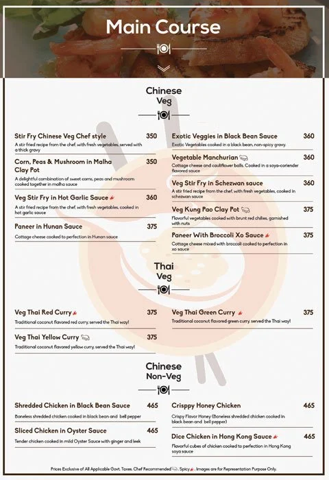 Oriental Bistro menu 