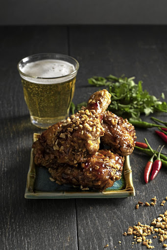 Korean twice-fried chicken (chimaek).