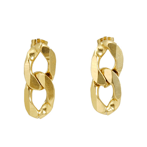 Title 3, Irregular Plating 18K Gold Titanium Steel Earri...