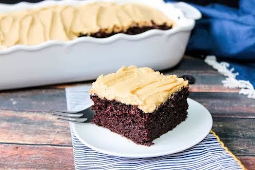 Homemade Chocolate Cake With Peanut Butter Frosting