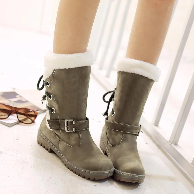 Title 7, Chaussures plates en coton Snow Cotton avec bou...