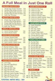 The Kathi Rolls menu 5