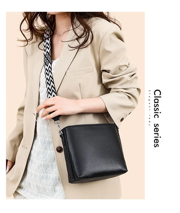 Title 8, Solid Color Broadband One-shoulder Crossbody Si...