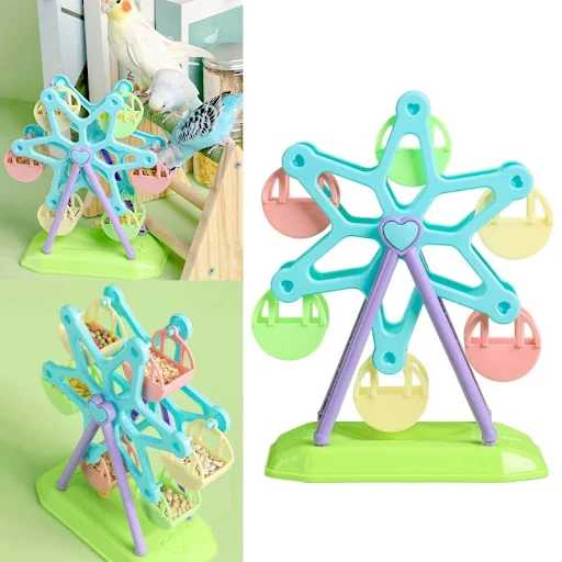 Bird Ferris Wheel Toy, Parrots Cage Toy Foraging Wheel Toy for Budgies Parrot DropShip