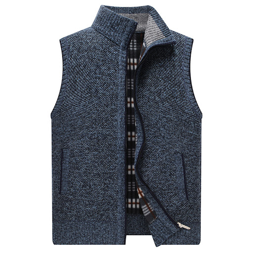 Title 1, Middle Aged and Elderly Leisure Knitted Vest Br...