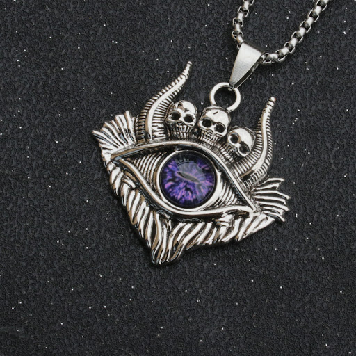 Title 15, Mens Personality Retro Punk Spaceship Blue Eye...