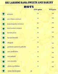 Sri Lakshmi Rama Sweets & Bakery menu 4