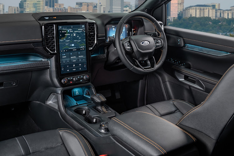 The Wildtrak has a plush interior with a giant infotainment screen. Picture: SUPPLIED