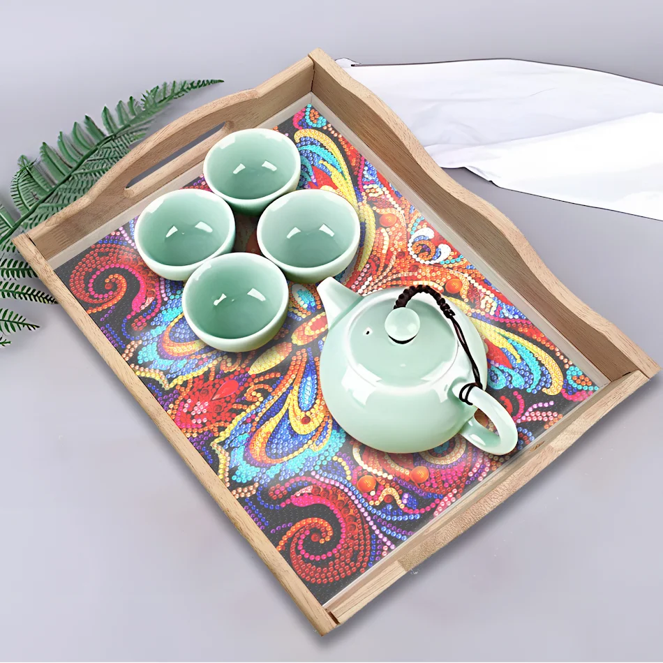 Kit DIY de Pintura Diamante para Prato de Jantar Feito à Mão. Crie sua própria louça, adicione brilho e personalize a sua mesa.