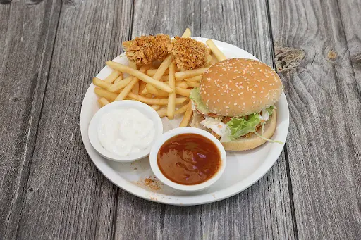 Chunkies Chicken Burger + Chicken Nuggets [2 Pieces] + Fries Combo