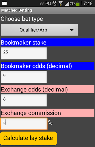 Matched Betting calculator