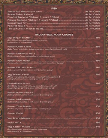 The Kinara Village Dhaba menu 