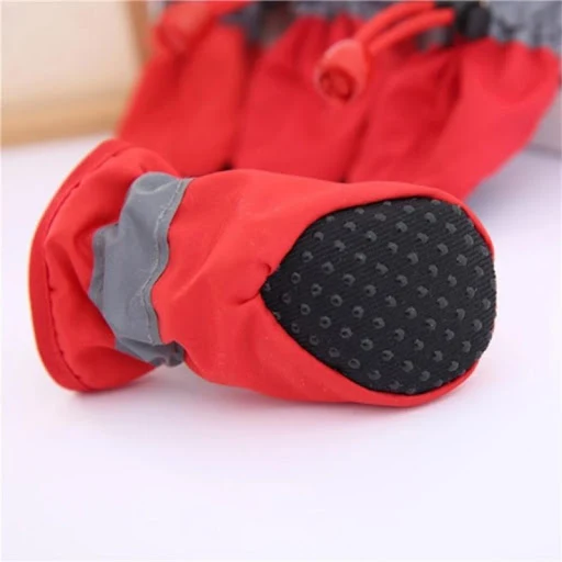 4pcs/set Waterproof Dog Shoes Chihuahua Anti-slip Rain Boots Footwear Small Cats Puppy Dog Outdoor Pet Booties Protect T