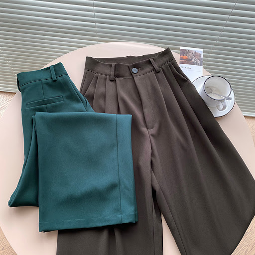 Title 1, Womens Long Leg Drape Wide Leg Trousers, wrink...