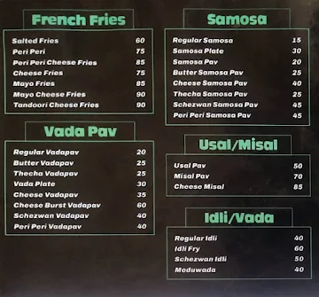 Desi Munchies menu 