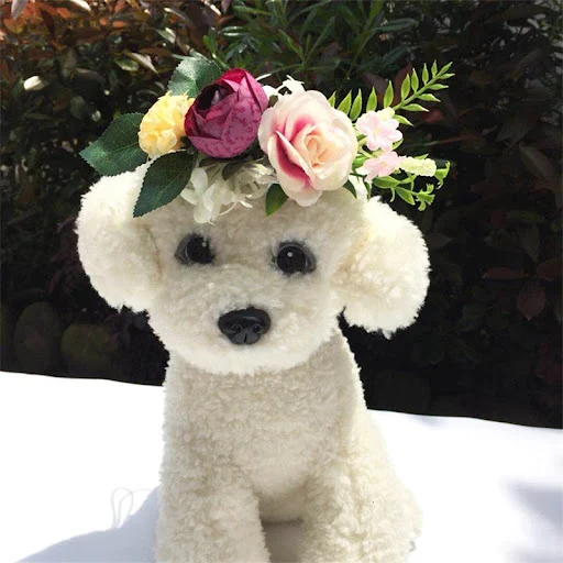 Dogs Beach Holiday Photography Prop Beautiful Headwear Fashion Simulation Flower Ring Hoop Headband Necklace Accessories