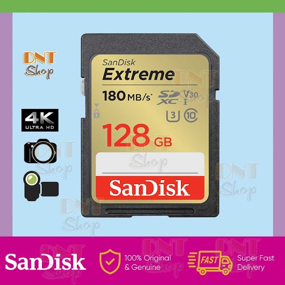 Thẻ Nhớ Sdxc Sandisk Extreme 128Gb Uhs - I U3 V30 180Mb/S (Sdsdxva - 128G - Ancin)