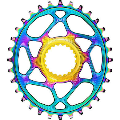 Absolute Black Oval Direct Mount Chainring - Shimano, 3mm Offset, Hyperglide+, PVD Rainbow