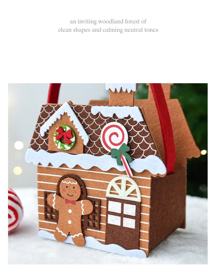 Title 5, Christmas Felt House Handbag Christmas Gift Bag...