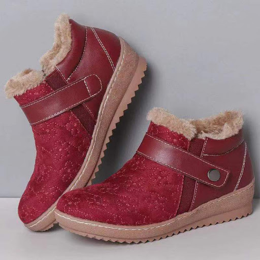 Title 4, Plus Size Cotton Snow Boots Round Toe Fleece Li...