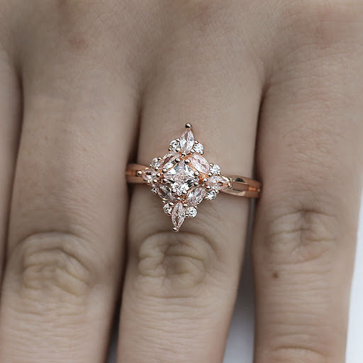 Title 3, Rose Gold Zircon Ring for women. Sparkling, ele...
