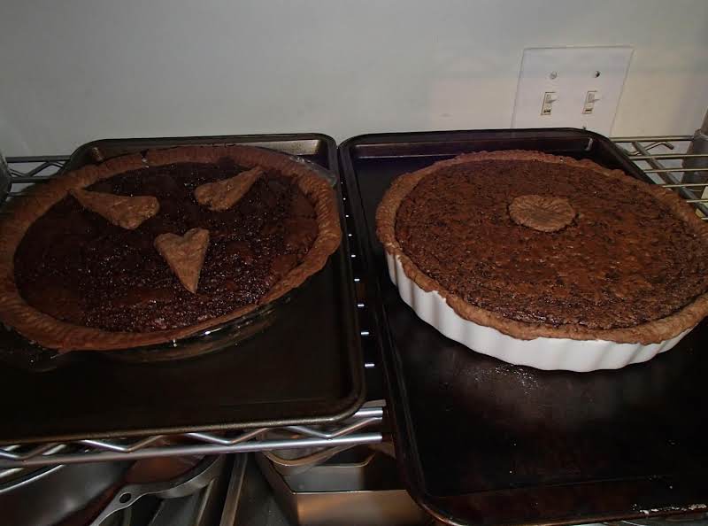 My Two Pies Patiently Cooling (they're Patient, Not I!) I Made My Own Crust, Added Cocoa And A Little Sugar, Then Shaped The Trimmings And Put On Top Last 10 Minutes Of Baking. Sure Hope I Win The Contest!
