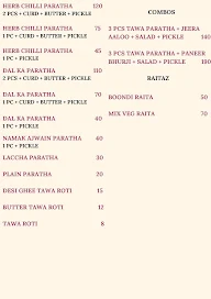 Paratha Palace menu 2