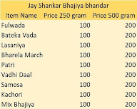 Jay Shankar Bhajiya Bhandar menu 1